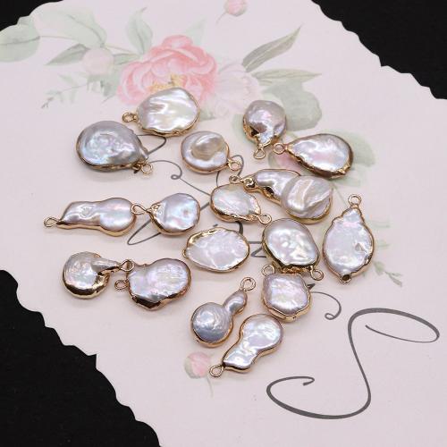 Freshwater Pearl Pendants irregular gold color plated DIY Sold By PC