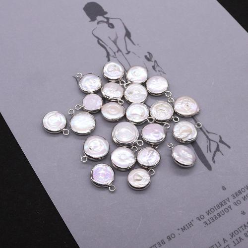 Freshwater Pearl Pendants Slightly Round gold color plated DIY 15mm Sold By PC