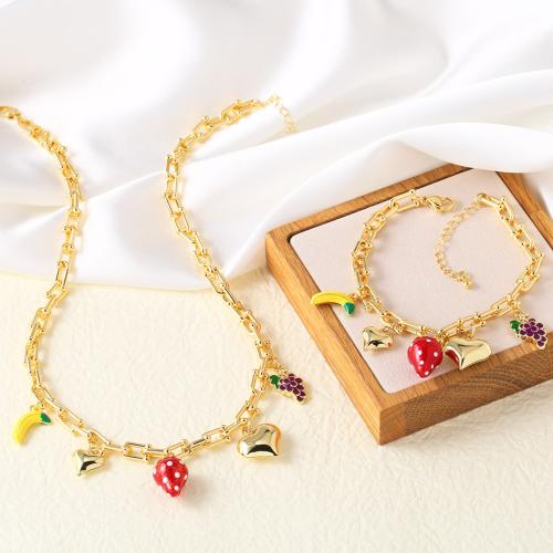 Brass Jewelry Set gold color plated fashion jewelry & enamel golden nickel lead & cadmium free Sold By PC