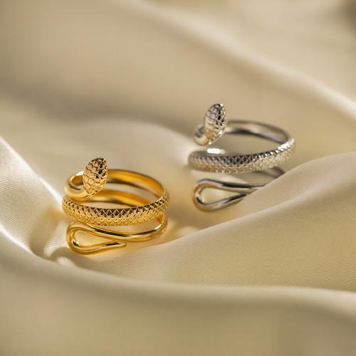 Stainless Steel Finger Ring 304 Stainless Steel Snake plated fashion jewelry & for woman & hollow Sold By PC