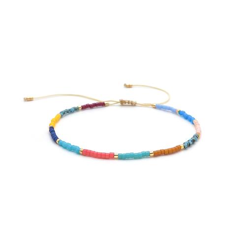 Glass Beads Bracelet Seedbead with Knot Cord handmade fashion jewelry & for woman multi-colored Sold By PC