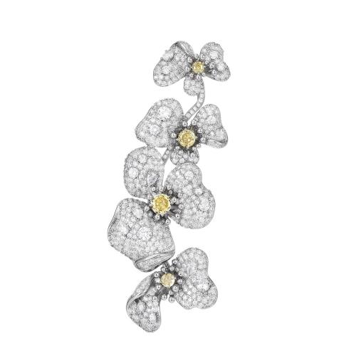 Cubic Zirconia Spilla, ottone, placcato, Micro spianare cubic zirconia & per la donna, argento, 32x86mm, Venduto da PC