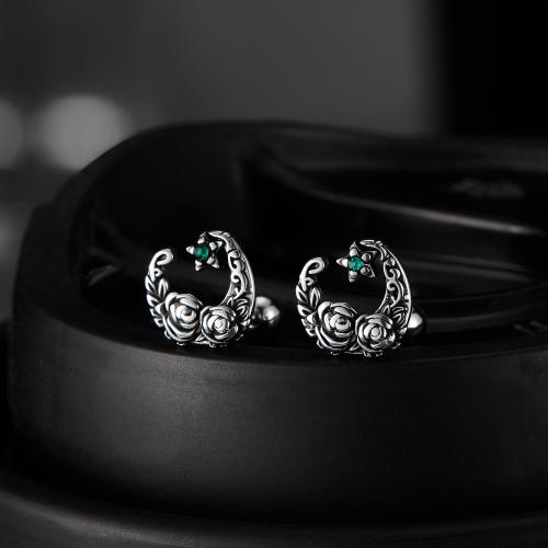 Roestvrij staal Stud Earrings, 304 roestvrij staal, met Cubic Zirconia, voor vrouw, meer kleuren voor de keuze, Verkocht door pair