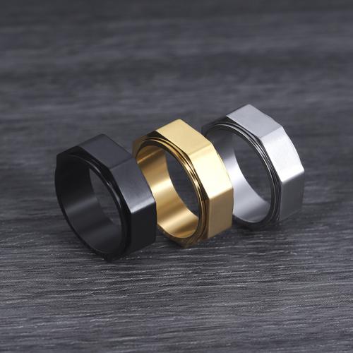 Titanium Steel Finger Ring plated rotatable & for man US Ring Sold By PC