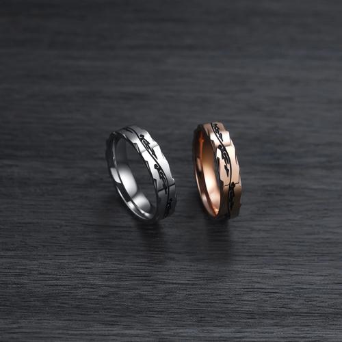 Acier titane bague, Placage, normes différentes pour le choix & pour homme & émail, plus de couleurs à choisir, Taille:7-11, Vendu par PC