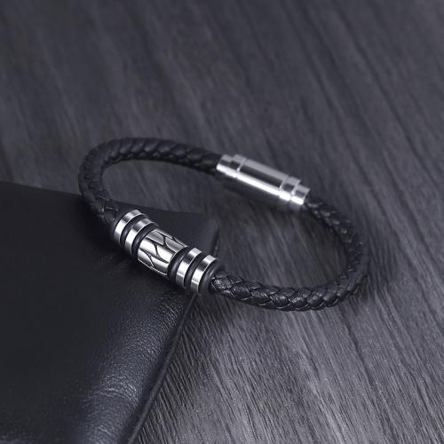 Acier titane bracelet, avec cuir PU, normes différentes pour le choix & pour homme, Vendu par PC