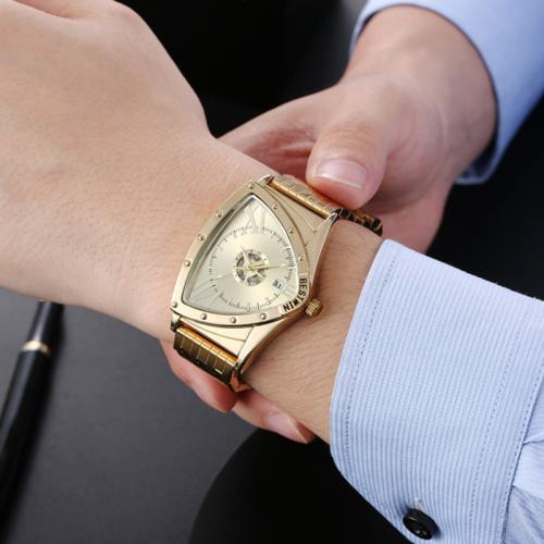 Zinc Alloy Watch Bracelet with Glass & 304 Stainless Steel Triangle plated Life water resistant & Chinese movement & for man Length Approx 20-26 cm Sold By PC