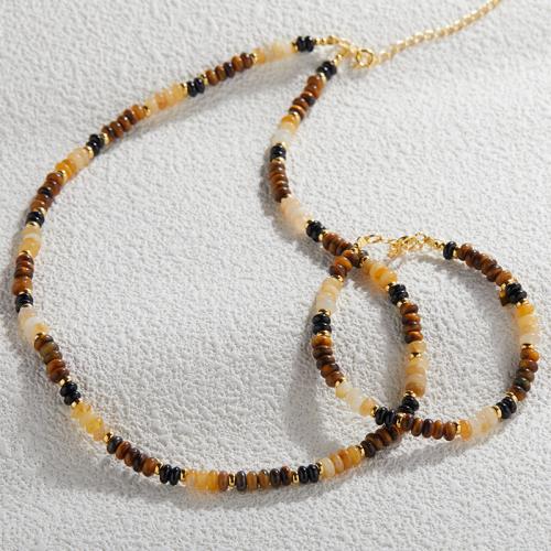 Tiger Eye Bracelet and Necklace with Aventurine & 925 Sterling Silver & Red Agate & for woman Sold By PC