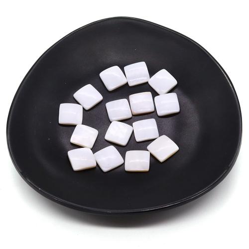 Shell Cabochons, Freshwater Shell, Square, DIY & verschillende grootte voor keus, wit, Verkocht door PC