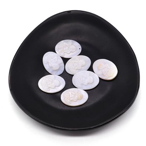 Shell Pendants Freshwater Shell Carved DIY white Sold By PC