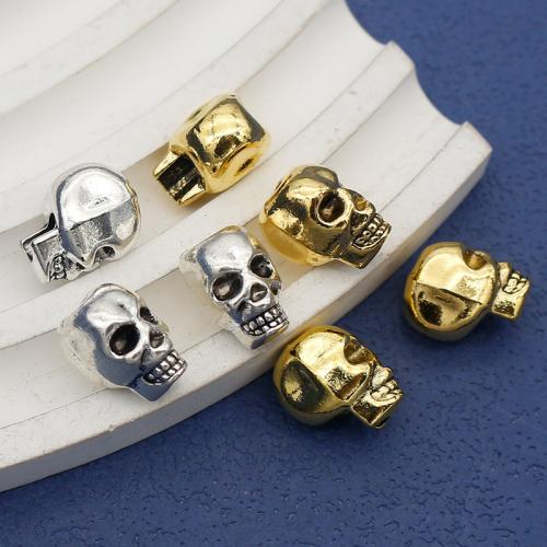 Zinc Alloy Jewelry Beads Skull plated DIY nickel lead & cadmium free Approx 3mm Approx Sold By Bag