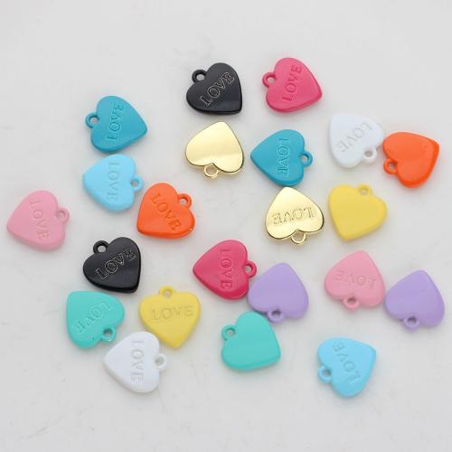 Colgantes de Aleación de Zinc en Forma de Corazón, barnizado, Bricolaje, más colores para la opción, 11x10mm, 100PCs/Bolsa, Vendido por Bolsa