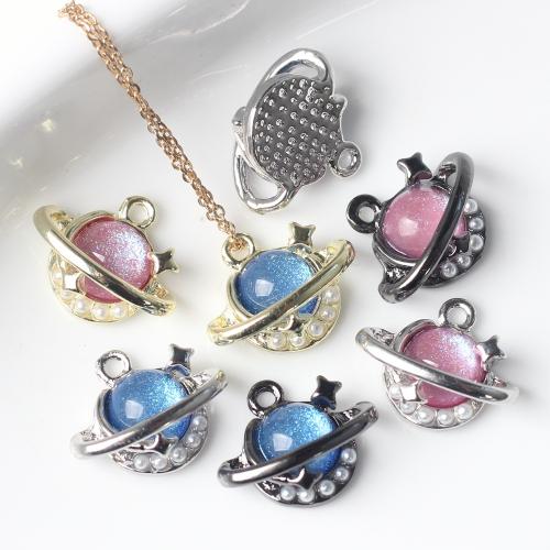 Resin Zinc Alloy Pendants with Resin & Plastic Pearl plated DIY nickel lead & cadmium free Sold By Bag