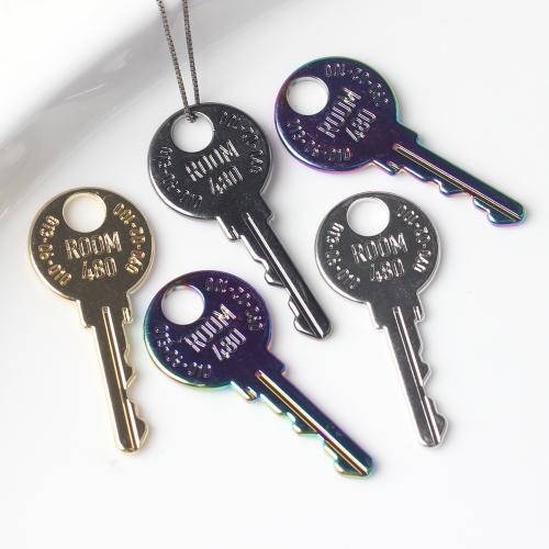 Zinc Alloy Key Pendants plated DIY nickel lead & cadmium free Sold By Bag