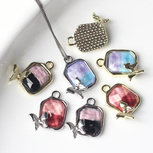 Résine Zinc Alloy pendentifs, alliage de zinc, avec résine, Placage, DIY, plus de couleurs à choisir, protéger l'environnement, sans nickel, plomb et cadmium, 15x11mm, 100PC/sac, Vendu par sac