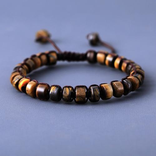 Gemstone Bracelets Natural Stone with Knot Cord & for man Length 17-26 cm Sold By PC