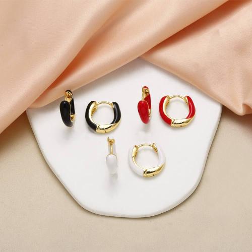 Brass Leverback Earring gold color plated fashion jewelry & enamel nickel lead & cadmium free Sold By Pair