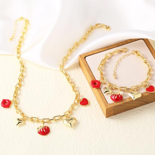 Brass Jewelry Set gold color plated fashion jewelry & enamel golden nickel lead & cadmium free Sold By PC