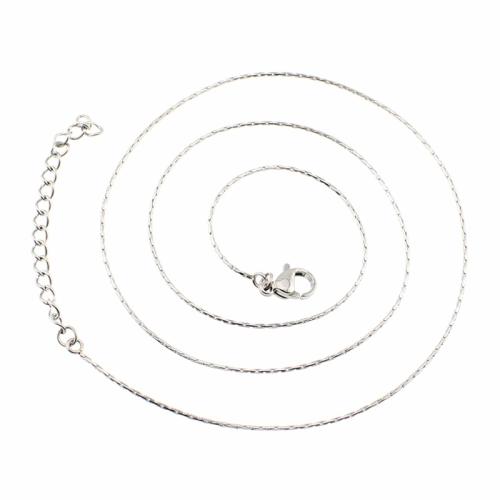 Collier de bijoux en acier inoxydable, Acier inoxydable 304, avec 5cm chaînes de rallonge, Placage, bijoux de mode & unisexe, couleur originale, Longueur 46 cm, Vendu par PC