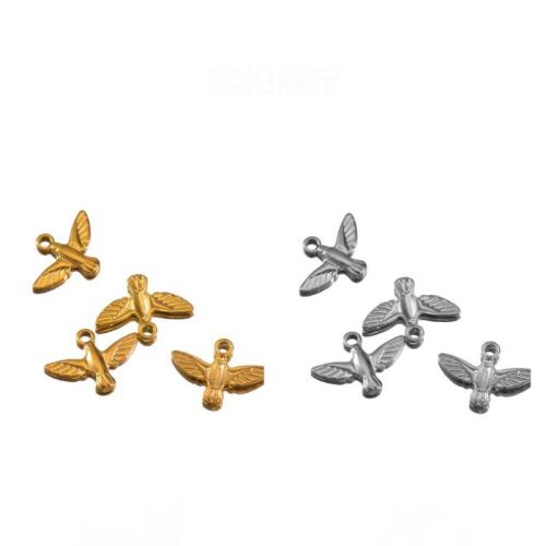 Acciaio inossidabile Animal Ciondoli, 304 acciaio inox, Uccello, placcato, DIY, nessuno, 10PC/borsa, Venduto da borsa