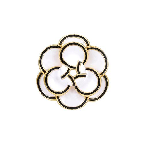 Enamel Brooch Brass plated for woman golden Sold By PC