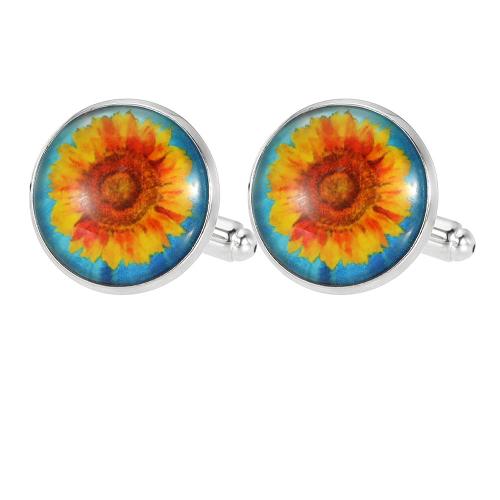 Cufflinks Zinc Alloy with Gemstone plated for man Sold By Pair