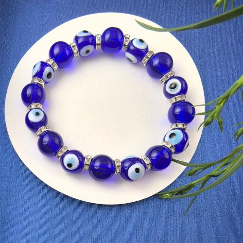 Evil Eye Jewelry Bracelet Lampwork with Glass Vacuum Ion Plating evil eye pattern & for woman Sold By PC