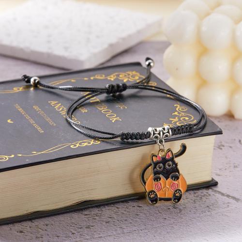 Halloween Bracelet Waxed Nylon Cord with Zinc Alloy Vacuum Ion Plating Halloween Design & for woman & enamel Sold By PC