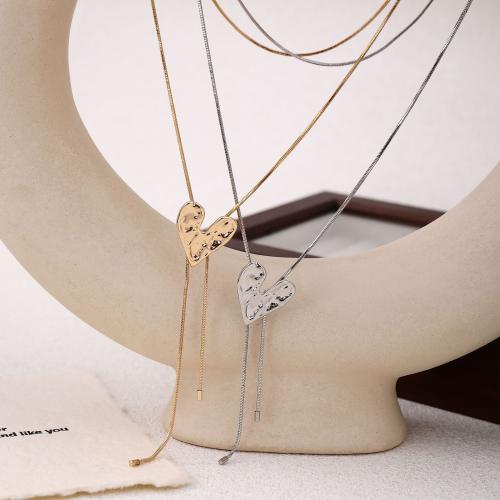 Stainless Steel Sweater Chain Necklace 304 Stainless Steel silver color plated for woman Sold By PC