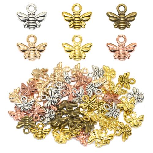 Zinc Alloy Animal Pendler, Bee, du kan DIY, flere farver til valg, 11x10mm, 100pc'er/Bag, Solgt af Bag