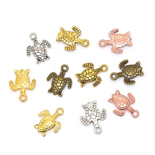 Zinc Alloy Animal Pendler, Turtle, forgyldt, du kan DIY, flere farver til valg, 16x12mm, 100pc'er/Bag, Solgt af Bag