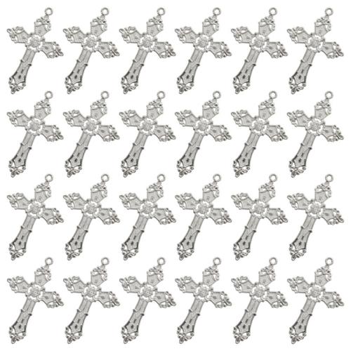 Zink Alloy Cross Hängen, plated, DIY, 57x37mm, 100PC/Bag, Säljs av Bag