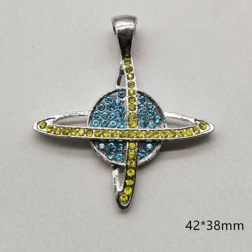 Sinc Alloy Rhinestone Pendants, plátáilte, DIY & le rhinestone, 42x38mm, 50ríomhairí pearsanta/Mála, Díolta De réir Mála