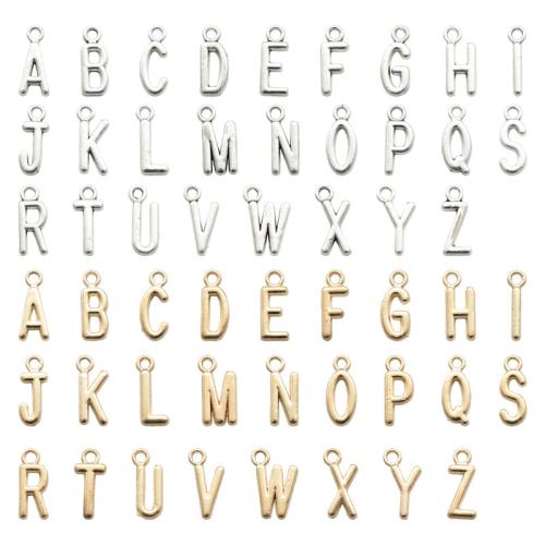 Zinc Alloy Alphabet and number Pendants plated letters are from A to Z & DIY Sold By Set