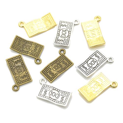 Zinc Alloy Pendler, Dollar, forgyldt, du kan DIY, flere farver til valg, 18x10mm, 100pc'er/Bag, Solgt af Bag