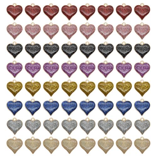 Zinc Alloy émail Pendants, alliage de zinc, coeur, Placage, DIY, plus de couleurs à choisir, 17x16mm, 100PC/sac, Vendu par sac