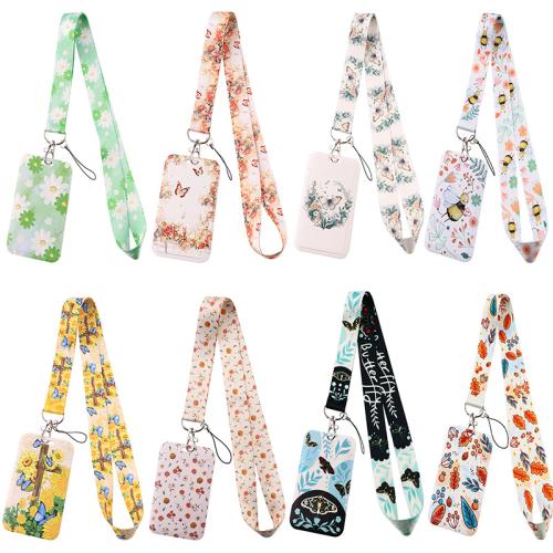 Lanyard korthållare, Polyester, med Plast, multifunktionella & olika stilar för val & olika mönster för val, fler färger för val, Säljs av PC