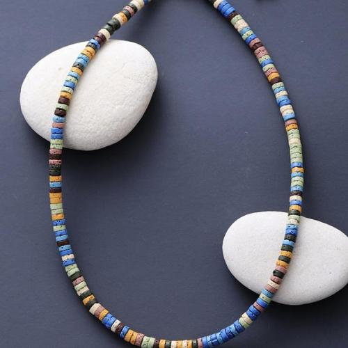 Natural Gemstone Necklace Lava for woman multi-colored Length 40 m Sold By PC