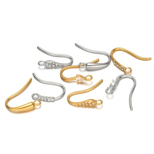 Stainless Steel Hook slangetje, 316 Roestvrij staal, plated, DIY & verschillende stijlen voor de keuze & met strass, meer kleuren voor de keuze, 10pC's/Bag, Verkocht door Bag