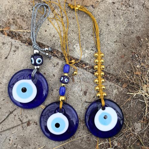 Hanging Ornaments Glass with Lampwork half handmade evil eye pattern Sold By PC