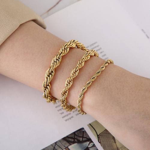 Stainless Steel Jewelry Bracelet 304 Stainless Steel Vacuum Ion Plating for woman Sold By PC