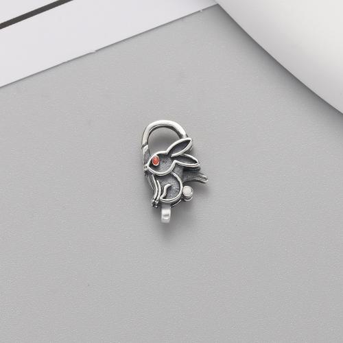 Risultati di braccialetto in argento sterling, 925 sterline d'argento, Coniglio, DIY & Annerire, 9.10x15.60mm, Venduto da PC