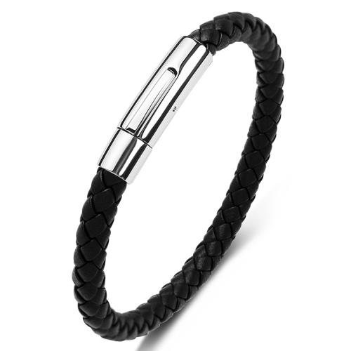 PU Microfiber Bracelet, le 304 Cruach dhosmálta, unisex & méid éagsúla do rogha, dathanna níos mó le haghaidh rogha, Díolta De réir PC