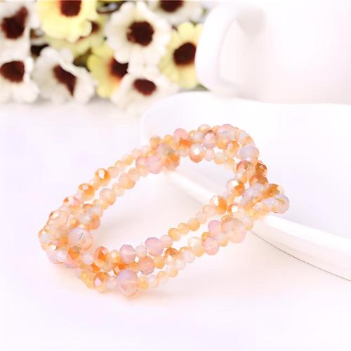 Glass Beads Bracelet Set plated three pieces & fashion jewelry & for woman Length Approx 7.9 Inch Sold By PC