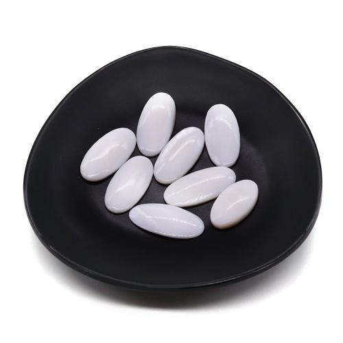 Muschel Cabochons, Süßwassermuschel, oval, DIY, weiß, 17x30mm, verkauft von PC