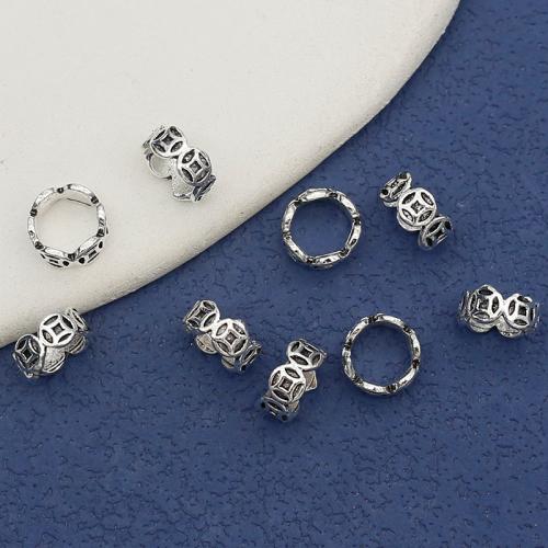 Cink Alloy zan perle, starinski srebrne boje pozlaćen, možete DIY, nikal, olovo i kadmij besplatno, 8x4mm, Rupa:Približno 6mm, Približno 100računala/Torba, Prodano By Torba