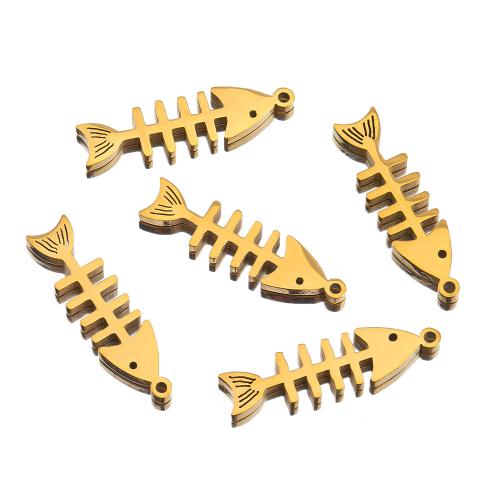 Stainless Steel Pendants 304 Stainless Steel Fish Bone Vacuum Ion Plating DIY Approx Sold By Bag