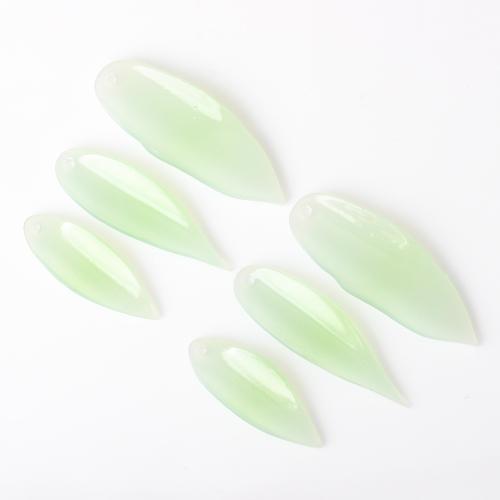 Resin Pendant Leaf DIY light green Approx Sold By Bag