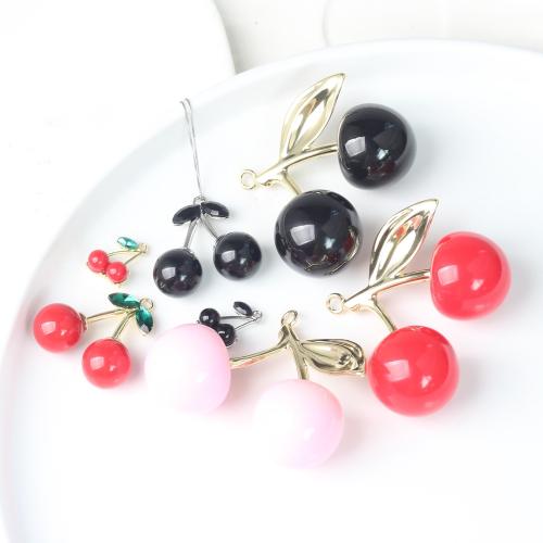 Zinc Alloy Enamel Pendants Cherry plated DIY nickel lead & cadmium free Approx Sold By Bag