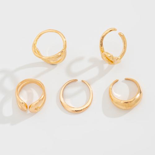 Zinc Alloy Finger Ring plated 5 pieces & fashion jewelry nickel lead & cadmium free Sold By Set